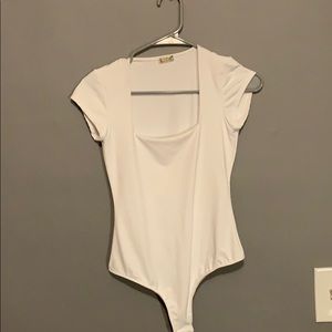 Free people- Square Eyes White Bodysuit
